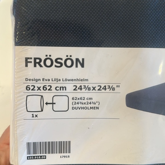 NEW IKEA Froson Cushion Cover 103.918.09 Navy Blue Sz 24 3/8 x 24 3/8 - Picture 2 of 3